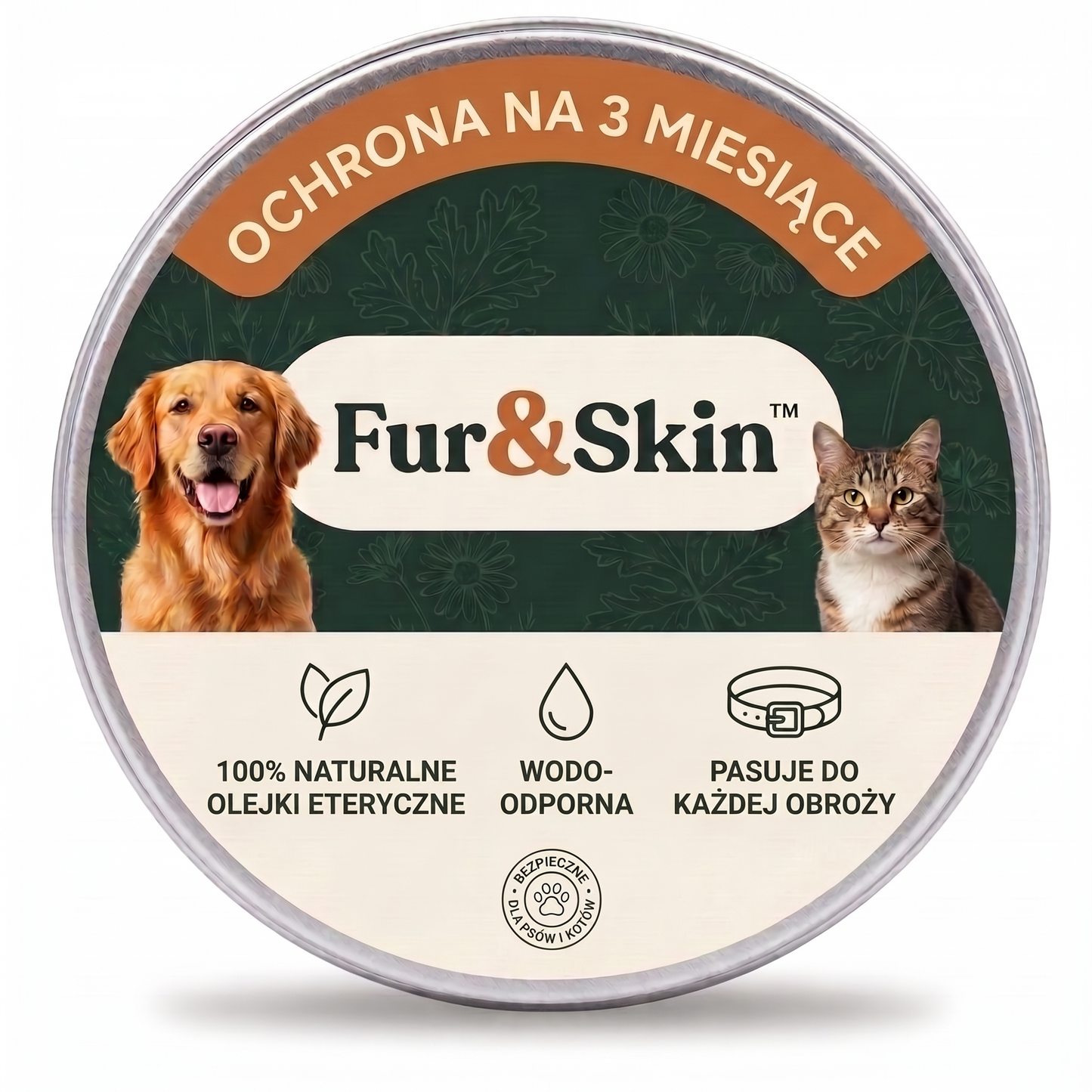 FurAndSkin™ Zawieszka dla psa przeciw pchłom i kleszczom na 3 miesiące – CedraGuard™ Naturalny Kompleks Olejków Eterycznych