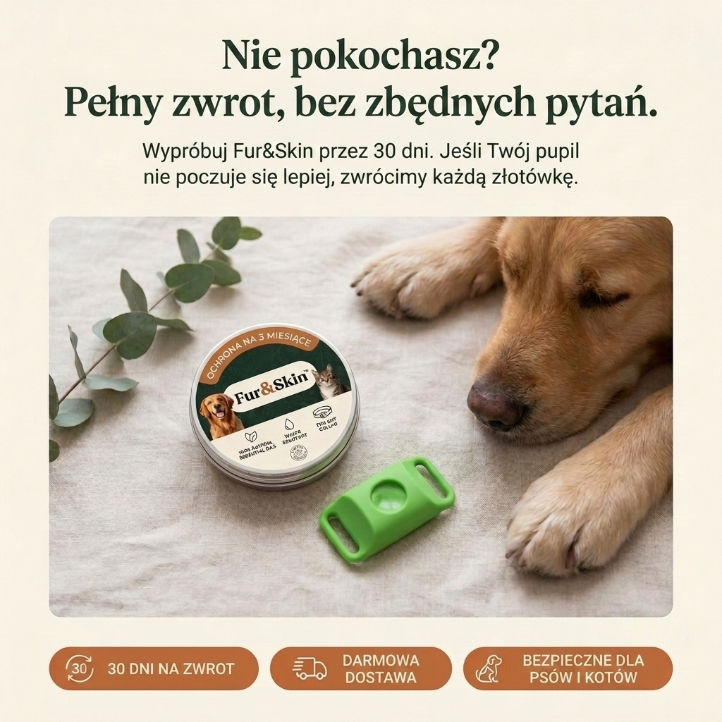 FurAndSkin™ Zawieszka dla psa przeciw pchłom i kleszczom na 3 miesiące – CedraGuard™ Naturalny Kompleks Olejków Eterycznych